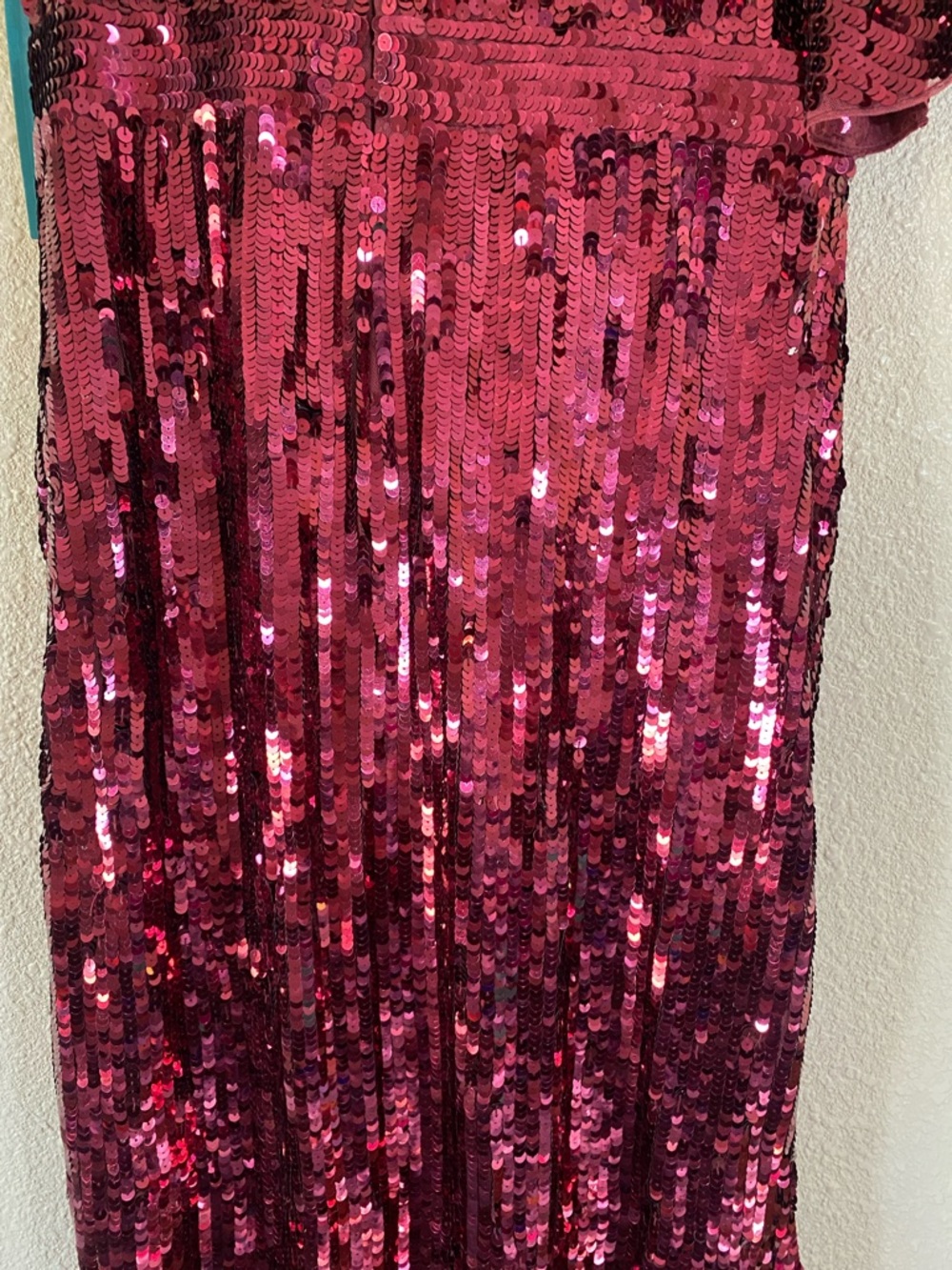 NWT Mac Duggal Red Bell Sleeve One Shoulder Sequined Gown 93540 Size 10 - Picture 13 of 16
